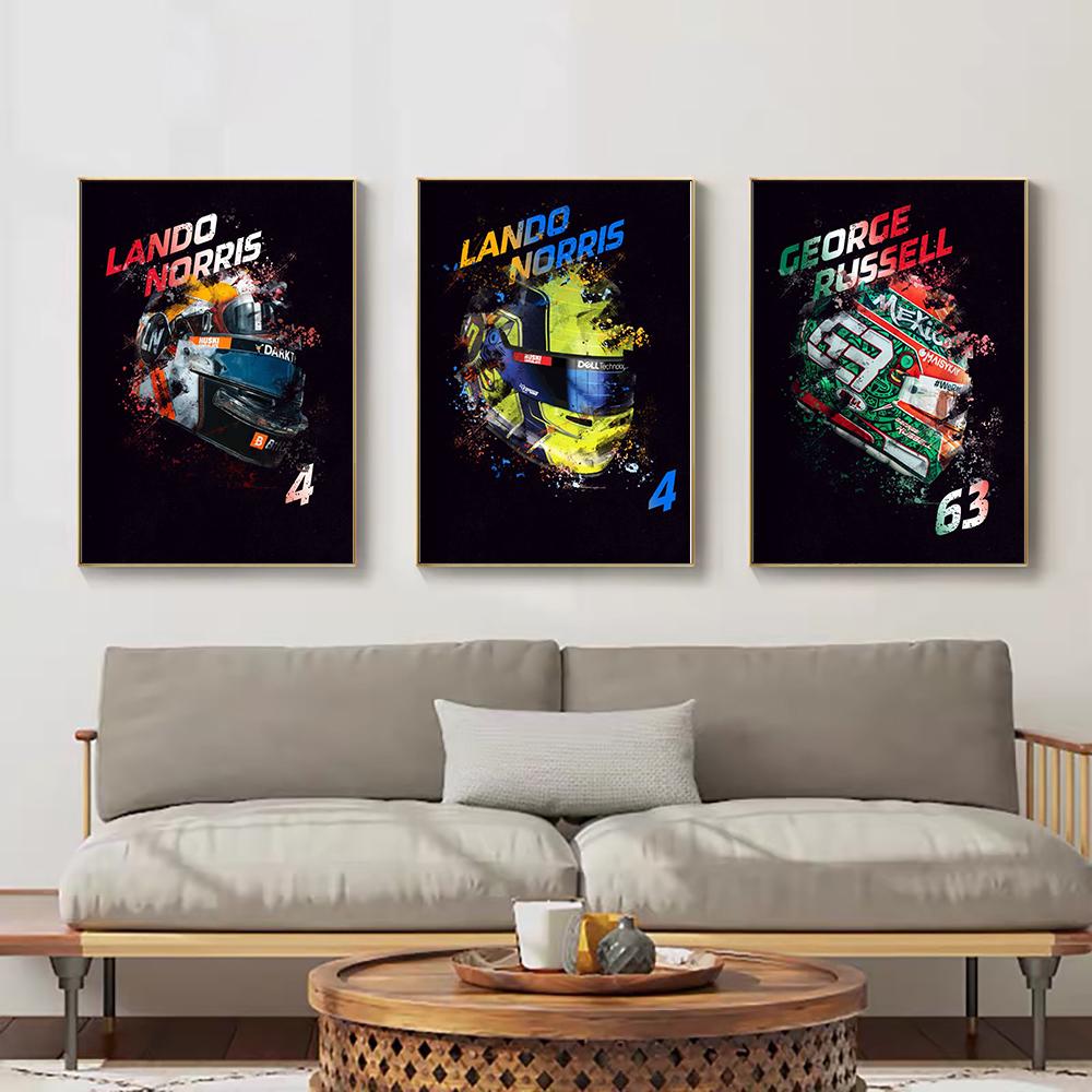 Modern Poster Formel 1 Helme Rennfahrer Legenden Poster Print Fashion Art Cool Racer Room Wall Canvas Painting Room Home Decor