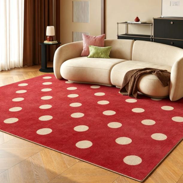 Retro Style Bedroom Decor Large Carpet Polka Dot Pattern Carpets for Living Room Washable Lounge Floor Mat Anti-slip Bedside Rug
