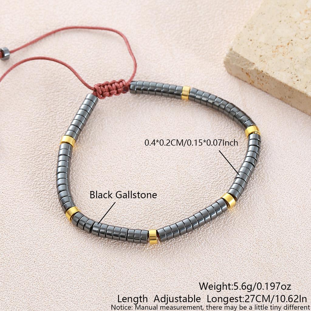 Geometric Turquoise Beaded Bracelet With Adjustable Woven Cord For Casual Wear
