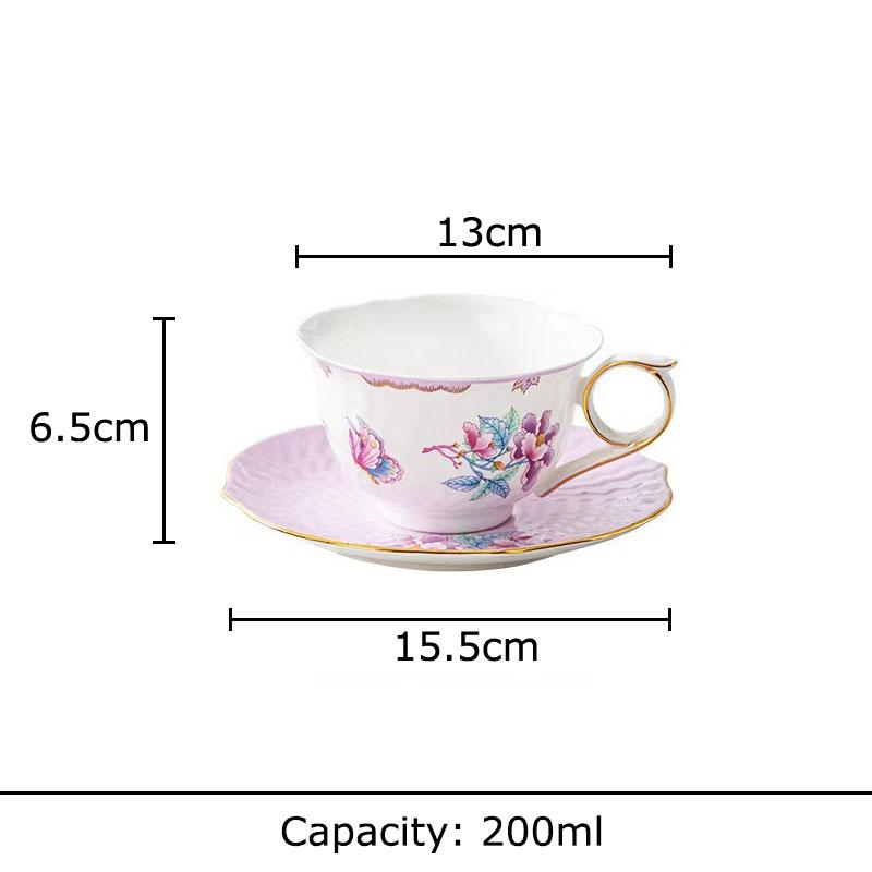 Purple Garden Series Cup&saucer Flowers Pattern Coffee Mug Dining Table Milk Mugs Afternoon Tea Teacup Fruits Juice Container