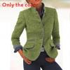 Blazer da Donna in Misto Lana con Design Color Block per l'Ufficio Casual