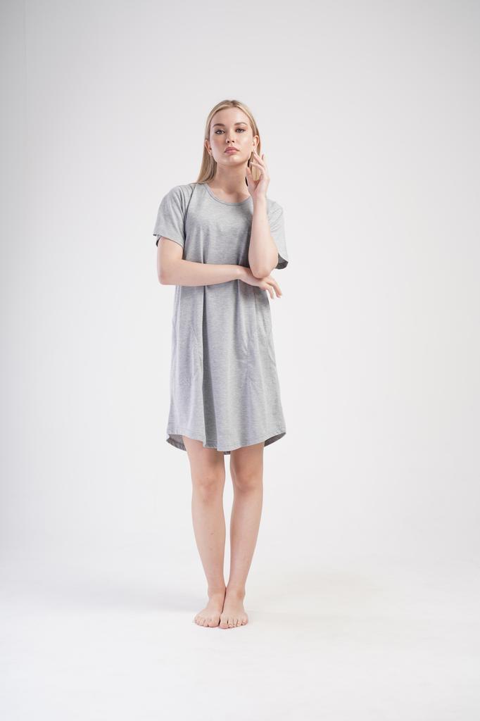 Women's Cotton Nightgown Short Sleeve 4XL Vienetta Elegant Loose