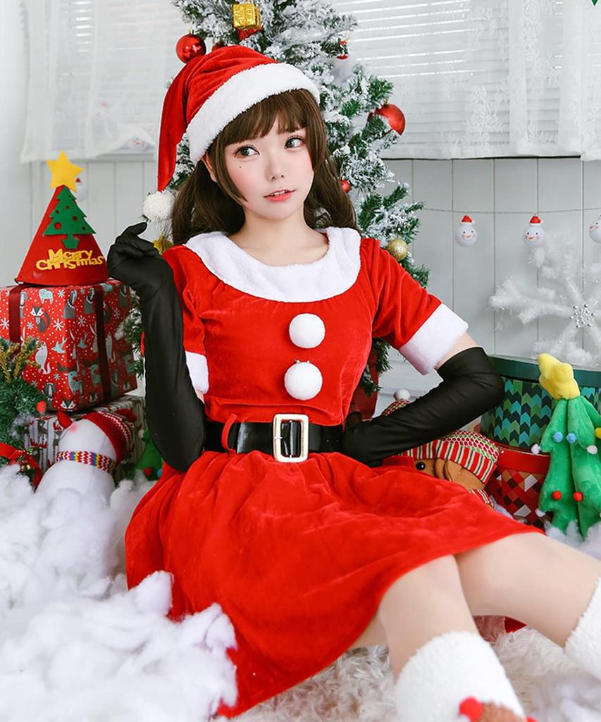 [Milky Time] Christmas Santa Cosplay, Classic Women's Santa Costume