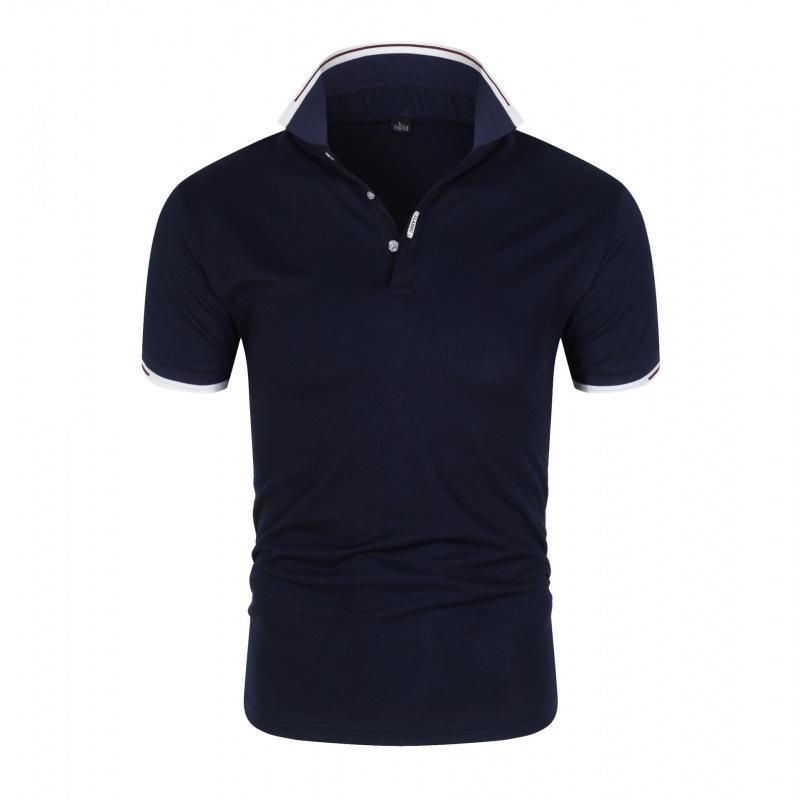 2022 Men's Summer Solid Color Polo Shirt - Trendy Sporty Short Sleeve Top