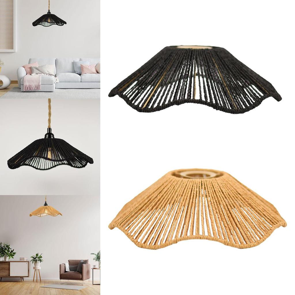 Handwoven Rope Lampshade Chandelier Covers Shades Ornament Decorative Living Room Kitchen Ceiling Woven Lamp Shade Light Cover