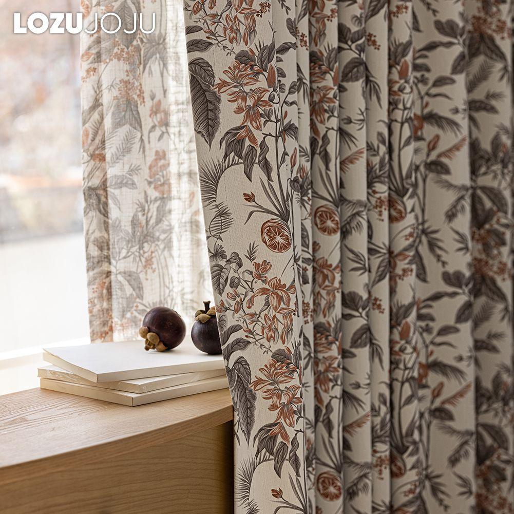 1PC LOZUJOJU American Medieval Style Blackout Curtains with High-density Printed Curtains for Bedroom Living Room Window for Home Decor
