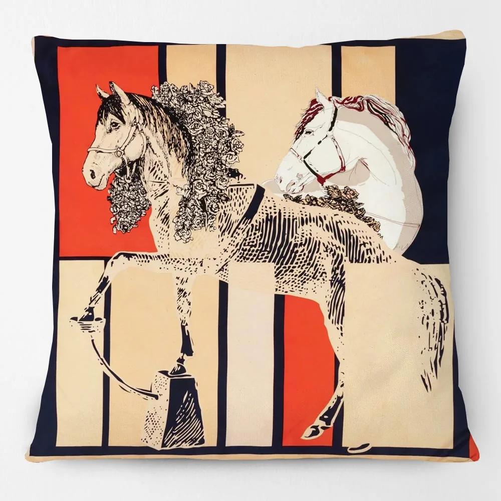 Fashion Multicolor Horse Head Cushion Covers Luxury Animals Sofa Decorative Pillows Case 45X45CM Decorative Pillows
