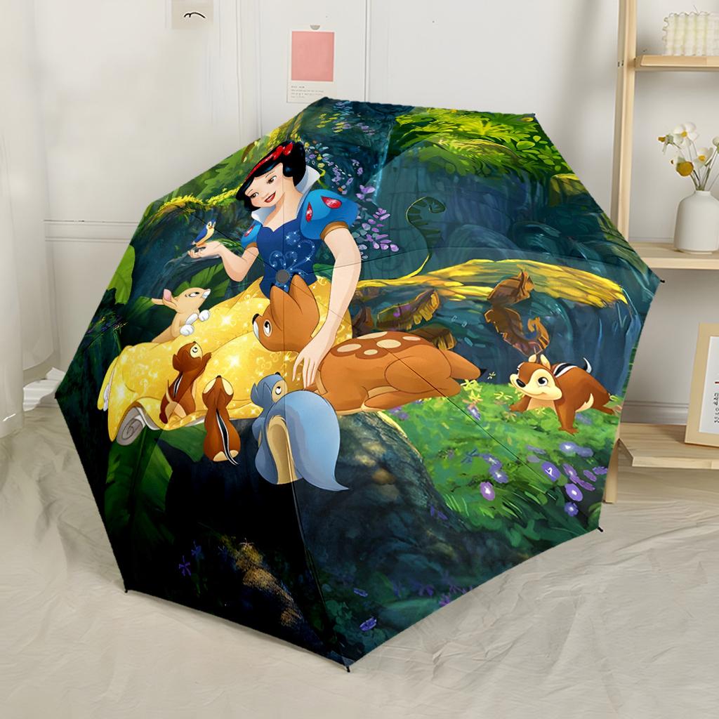 Snow White Royal Garden Automatic Umbrella Compact & Durable 8-Rib Design Compact Design Travel Essential Outdoor Accessory