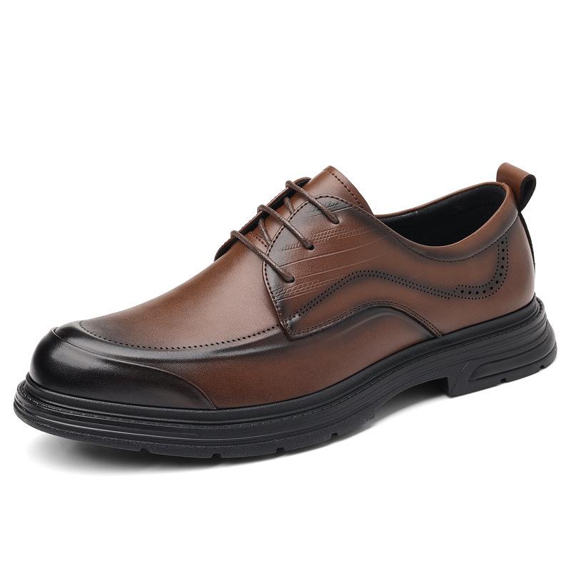Office commuting tide one piece leather shoes leather shoes business dress 2025 Wenzhou British style men's shoes casual fashion 2025