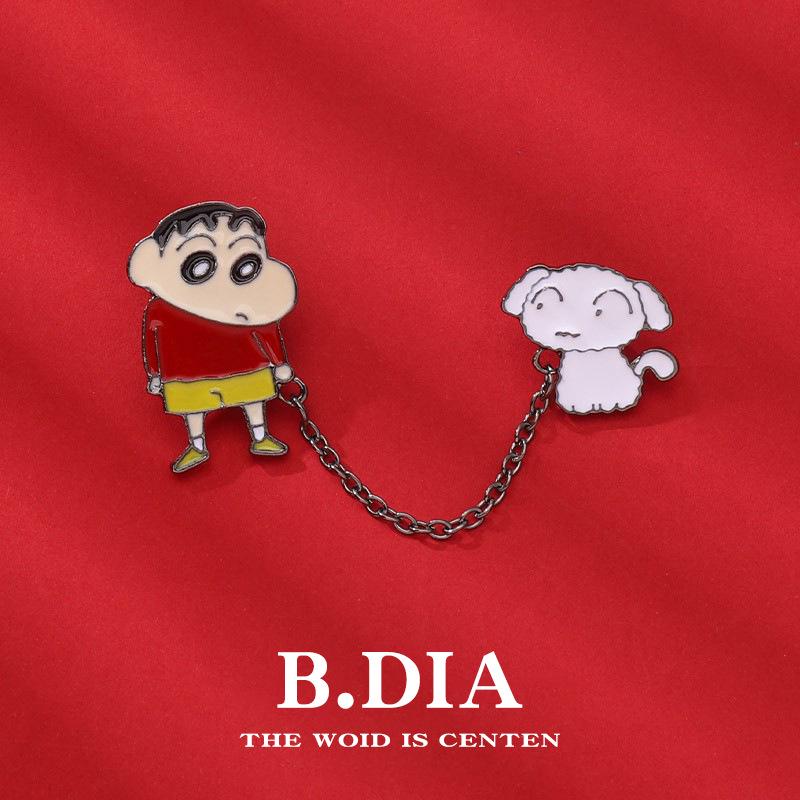 

Crayon Shin-chan Cartoon Brooch: Trendy Japanese Anime Pin for Bags or Clothes No specification