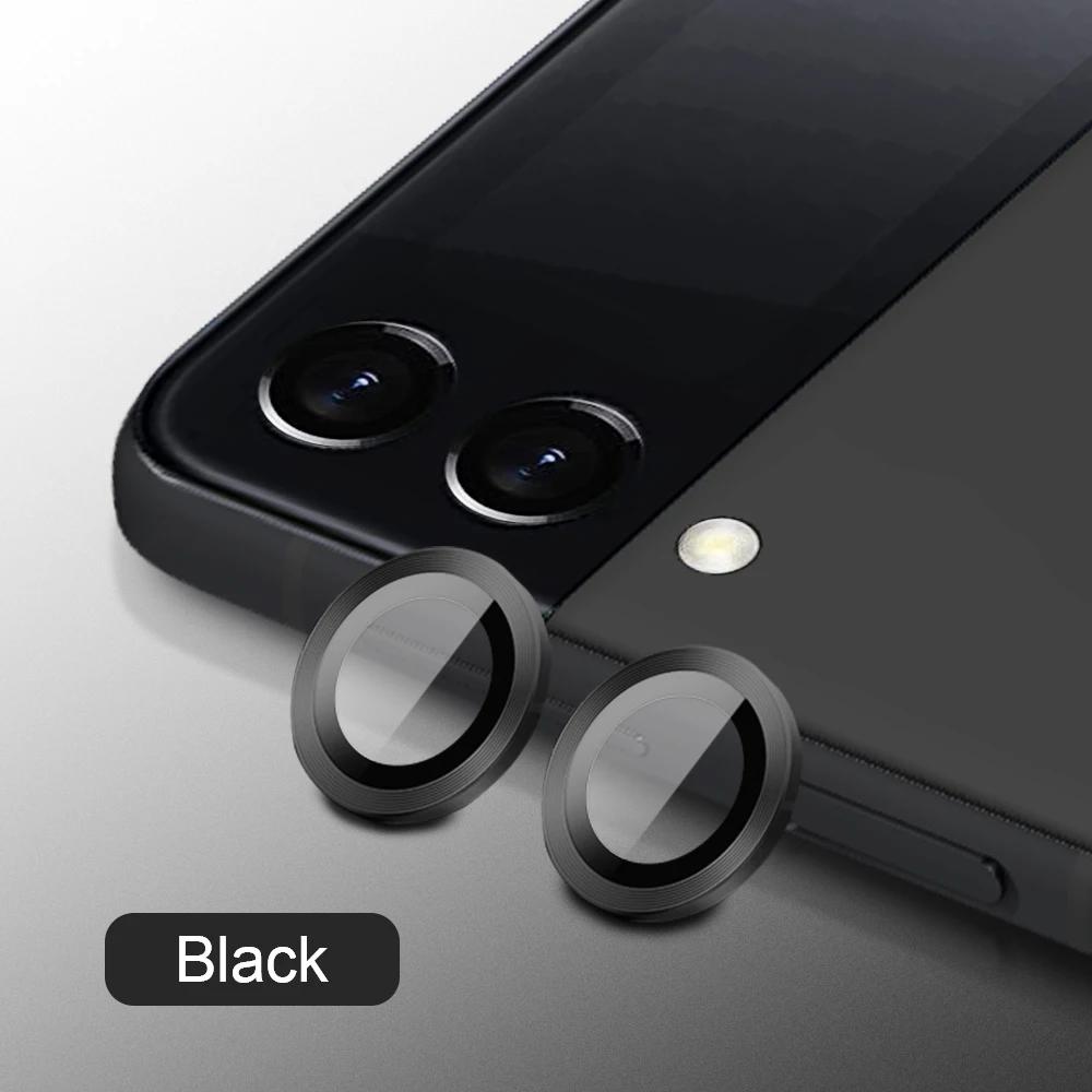 Luxury High-end Metal Ring HD Camera Lens Film for Samsung Galaxy Z Flip 7 6 5 4 3 Anti-scratch Tempered Glass Lens Protect Case