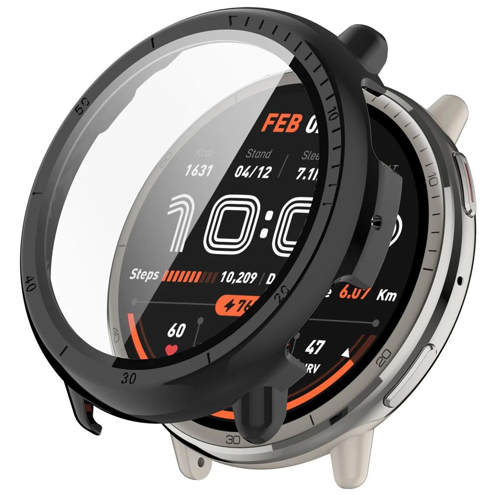 Protector Case For Amazfit Active 2 Full Coverage Tempered Glass Screen Protector For Amazfit Active 2  Bumper Shell Accessories