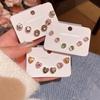 Korean Style  Stud Earrings For Women Shiny Zircon Ear Studs Minimalist Jewelry For Daily Wear Party Wedding Gift