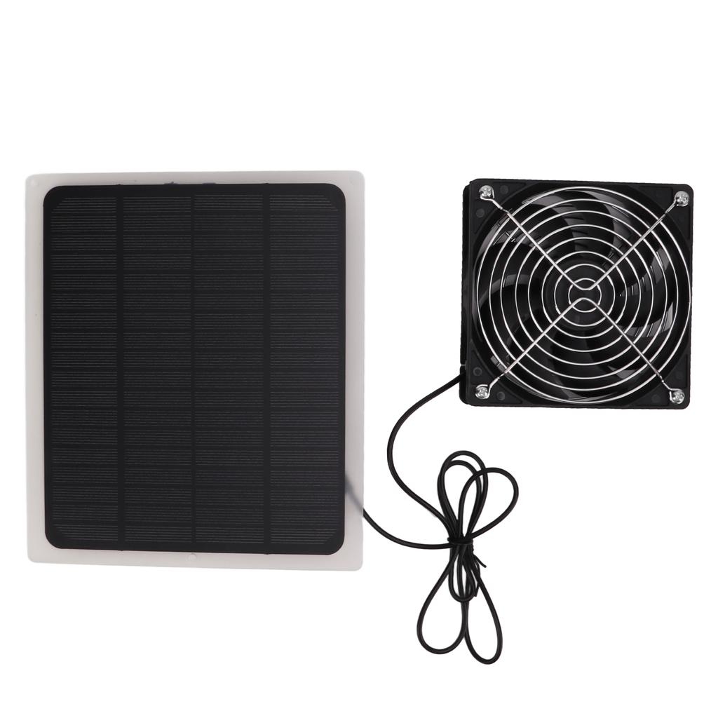 10W Solar Panel Fan Kit Waterproof Cooling Ventilator for Dog Chicken House Greenhouse