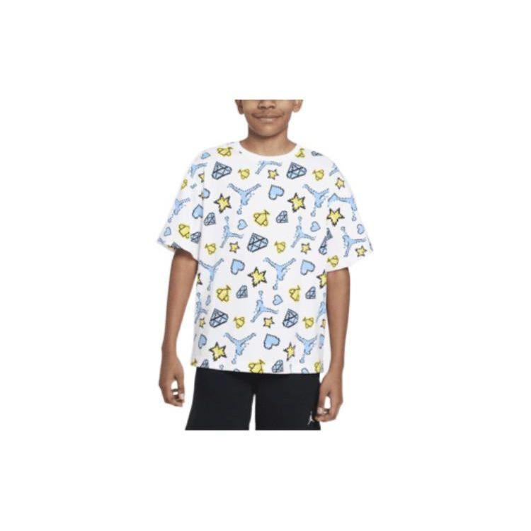 

Jordan Cartoon Pattern Printed Short Sleeve T-Shirt Kids Tops White FD0233-100 L