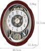 RHYTHM Wanduhr Radio Analog Karakuri Small World Bloom GO 30 Lieder Melodie Braun Maserung Small World 4MN499AZ23 Braun (Holzfinish) 52,1 x 40,5 x 12,4 cm