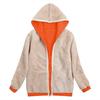 Plus Size Womens Plush Hooded Jacket Long Sleeve Zipper Sweater Coat Tops