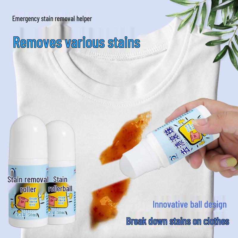 Lemon Scented De-Greasing Stain Remover Rollerball for White Clothes and Jackets (No-Wash Needed)