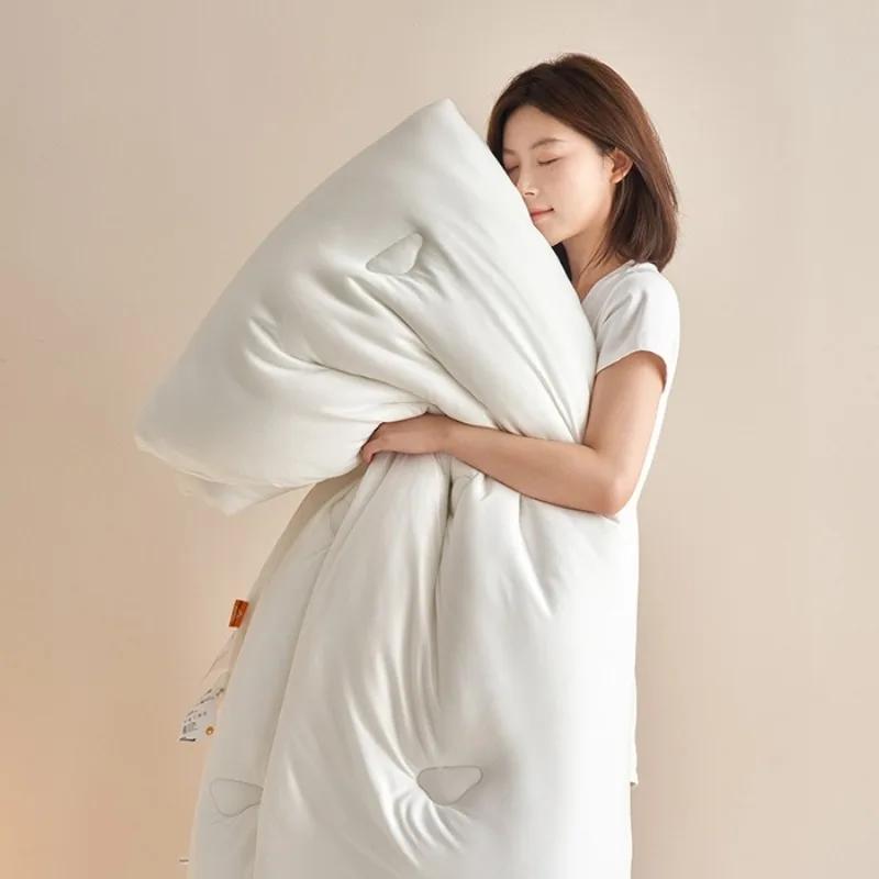 Solid color soybean fiber winter quilt thickened spring and autumn quilt core universal in all seasons thick quilt warm