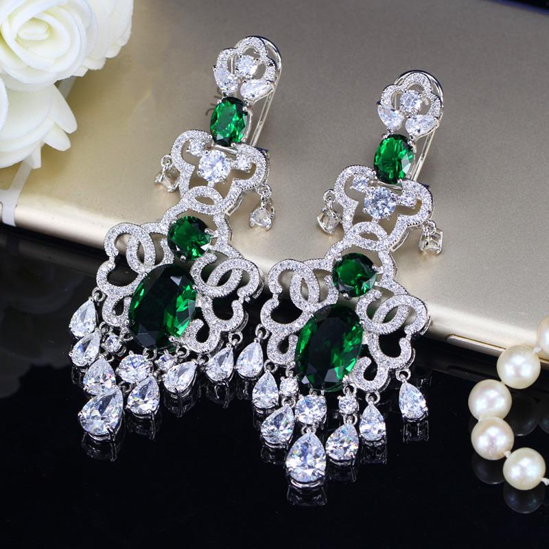 Popular Fringed Earrings, Micro-Inlaid Zircon Exaggerated Long Earrings, High-Quality Jewelry