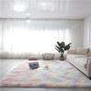Silk and Wool Tie-Dye Plush Long-Pile Rug for Bedroom and Living Room