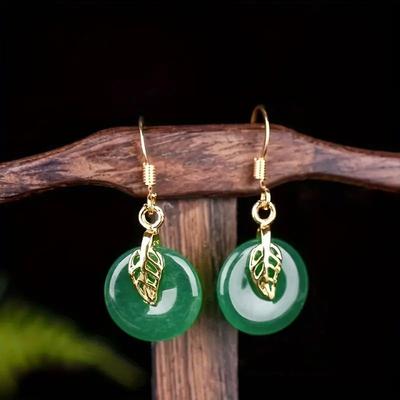 Neue chinesische Ohrringe für Frauen, Klassischer Schmuck in Jade-Imitation, Antike elegante Temperament-Ohrringe