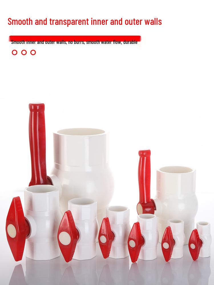 PVC Ball Valve Set: 4-Point and 6-Point Water Supply Valves for DN25, 32, 40, 50 Pipes