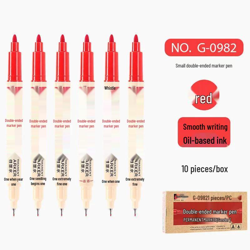 Jin Wannian 0982 Double-Head Breathable Oil-Based Marker for Woodworking and Outlining