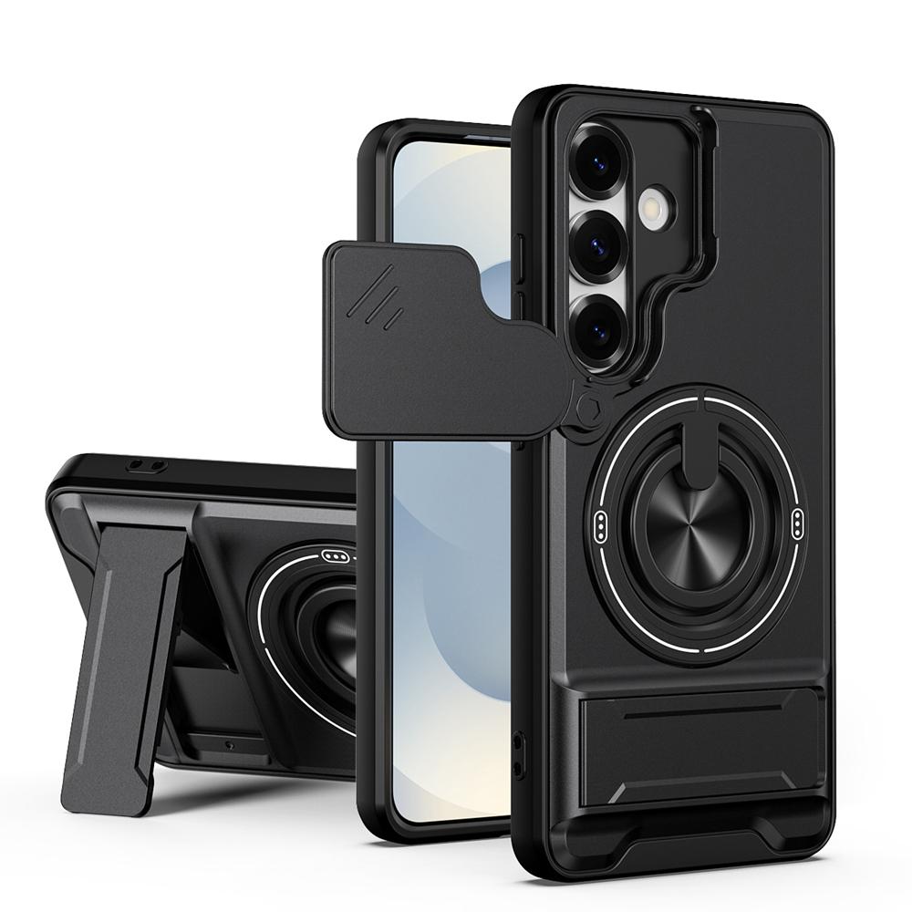 KEYSION Magnetic Phone Case for Samsung Galaxy S25 S26 Ultra S26+ S25 FE Slide Camera Protection Upright Kickstand Ring Shockproof Cover