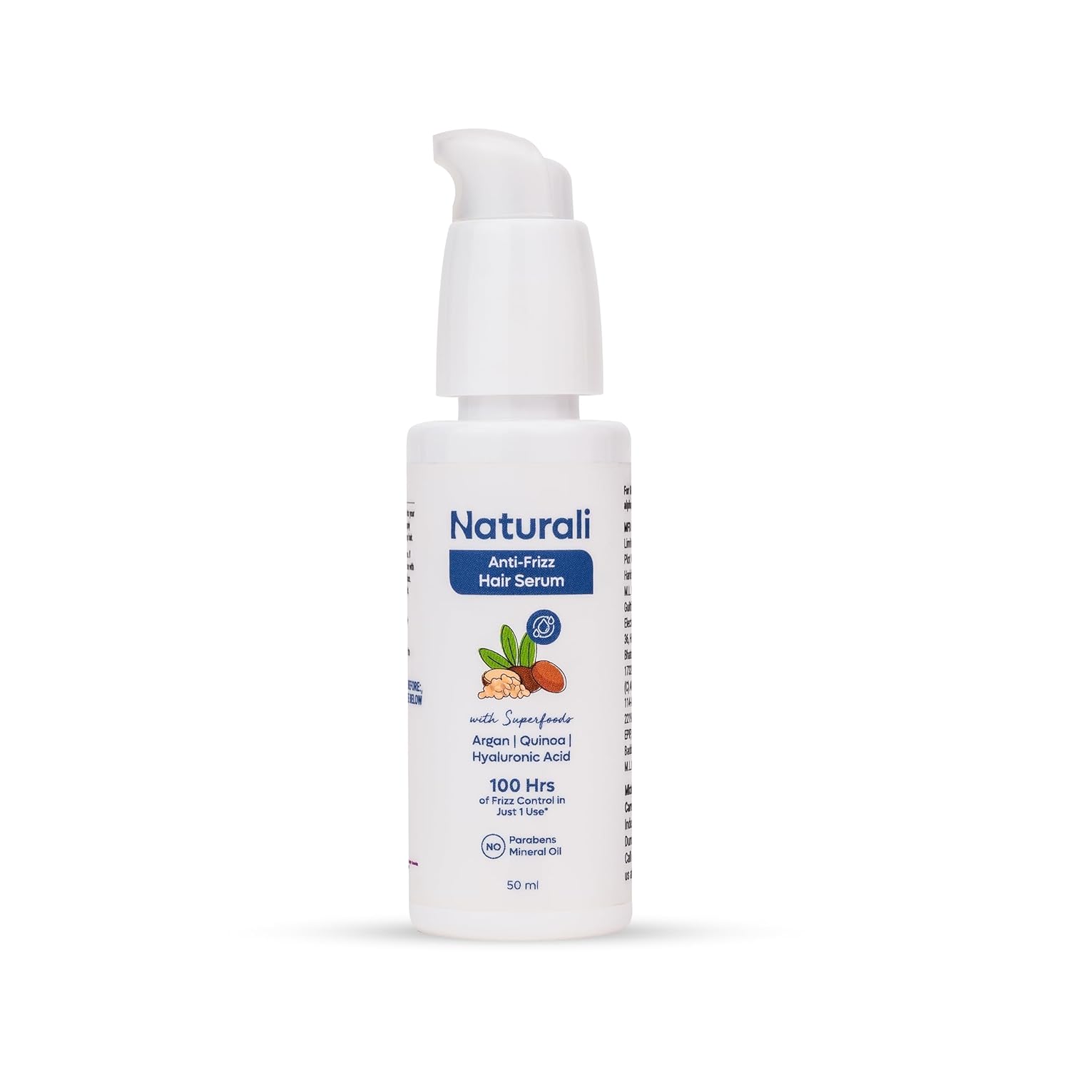 Naturali Anti Frizz Hair Serum For Smooth Glossy Hair Lightweight Non Greasy Shine Control 50 ml Frizz Taming Care