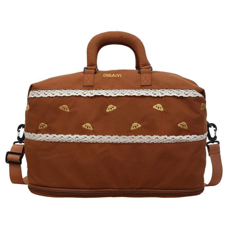 Portable Short Distance Travel Bag Women s Storage Duffel Bag Large Capacity Crossbody Fitness Bag Cloud коричневый