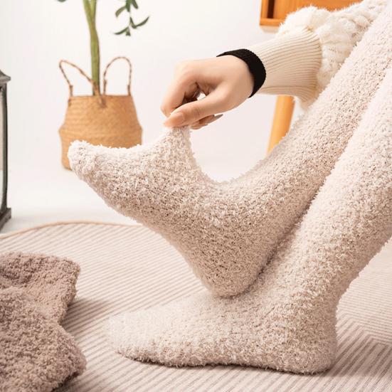 Women Thigh High Socks Extra Long Soft Leg Warmers Fuzzy Over Knee Boot Stockings Fleece Warm Plush Socks