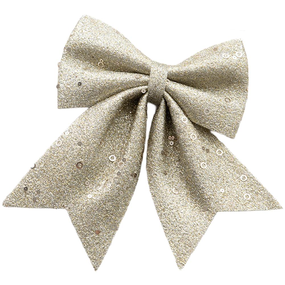 

Sparkling Glitter Christmas Bow for Tree and Wreath Decorations for DIY Holiday Projects with Lightweight Polyester
