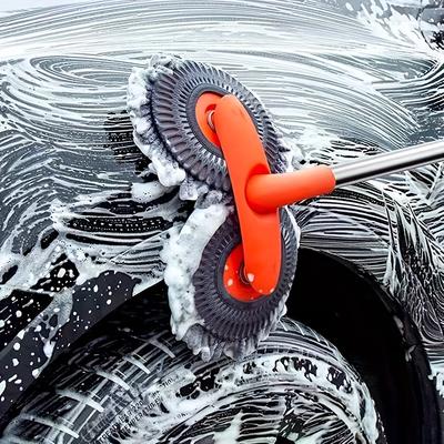Testina Pennello Retrattile Super Morbida in Microfibra per Pulizia Auto, Flessibile a 360°, Senza Graffi per Veicoli, Camper, Camion e Vetri