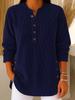 European & American Solid Corduroy V-Neck Long Sleeve Women's Top, Autumn Winter 2025.