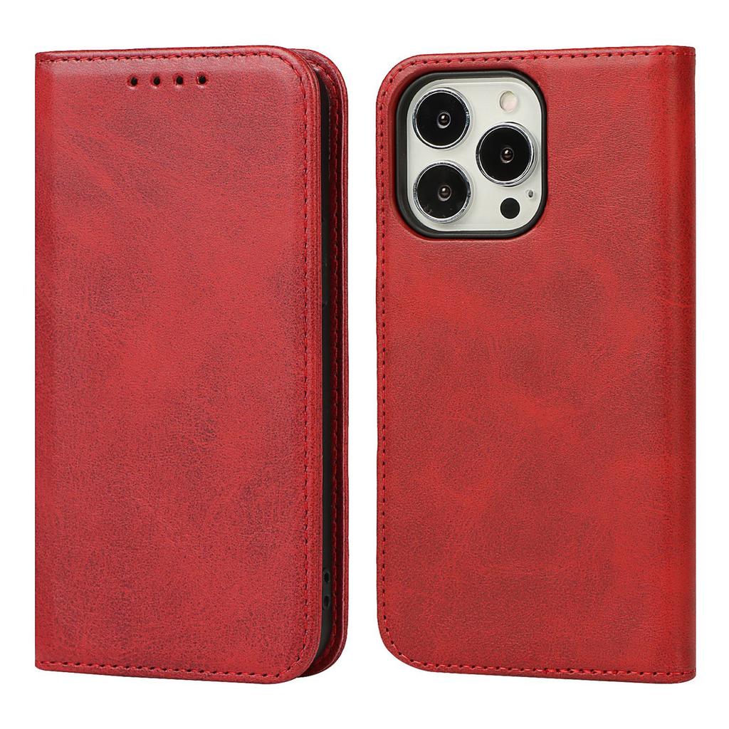 Applicable to iPhone16E mobile phone leather case 17Pro solid color calf pattern strong magnetic card wallet Xperia1 VIII