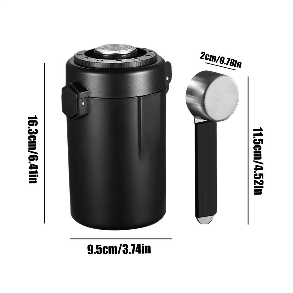 

Coffee Canister Vacuum Airtight Kitchen Jar Coffee Bean Storage Container with Date Tracker for Rice Tea Sugar Cereal coffee bea чёрный