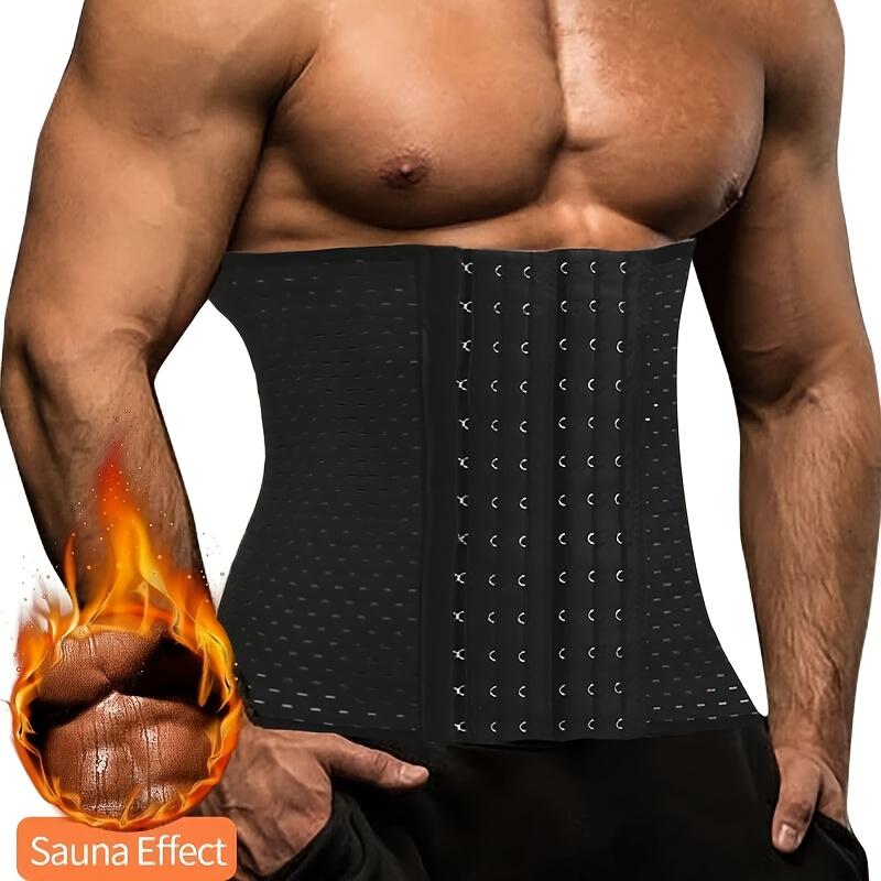 

Men Compression Shapewear Waist Trainer Trimmer Belt Corset For Abdomen Belly Shapers Tummy Control Fitness Slimming Body Shaper L чорний