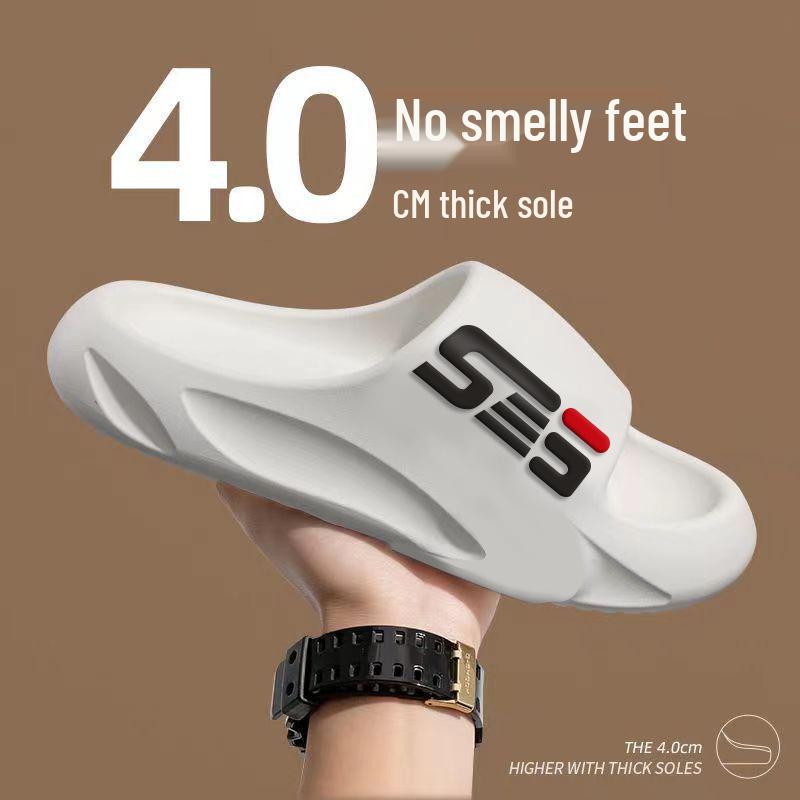 Men's Non-Slip Summer Slippers: Soft Sole, Shower & Outdoor Sandals, "Stepping On Shit" Emoji, Ideal for Couples and Social Media Trendsetters.