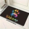Giant Paw Print Welcome Area Rug - Non-Slip Machine Washable Mat for Living Room Bedroom Kitchen Bathroom Entryway Floor Decor