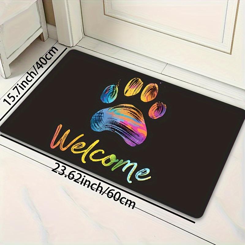 Giant Paw Print Welcome Area Rug - Non-Slip Machine Washable Mat for Living Room Bedroom Kitchen Bathroom Entryway Floor Decor