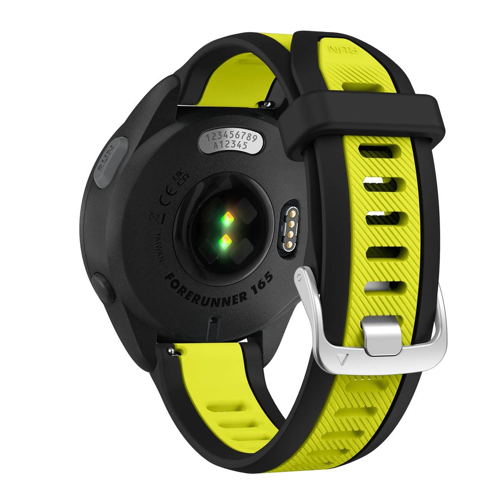 20mm Quick Release Two-Tone Silicone Band For Garmin Watch Sports Strap Bracelet