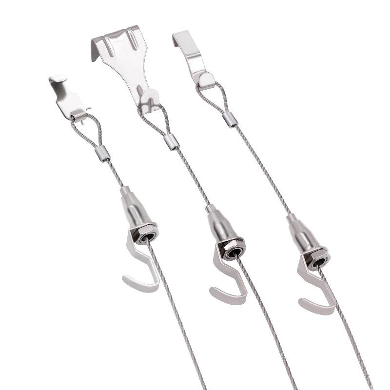 0.5-2M Adjustable Art Display Hanger 304 Stainless Steel Wire Cable Hanging Kit For Gallery Paint Picture Ceiling Suspension