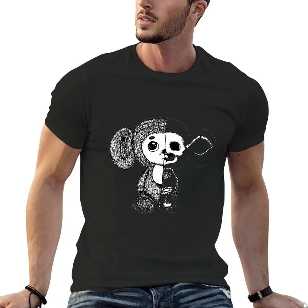 Cheburashka and inner beauty T-Shirt summer clothes cute tops Blouse black t-shirts for