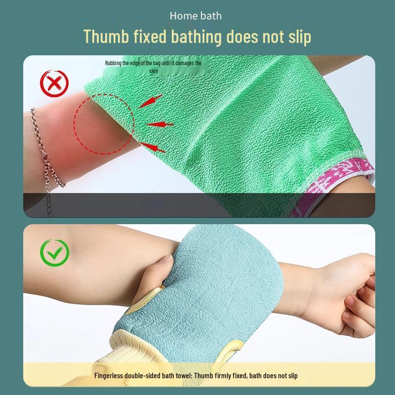 Neuankömmling Peelinghandtuch 3-teiliges Set: Badetuch, Rückenbürste und Handschuhe für Tiefenreinigung