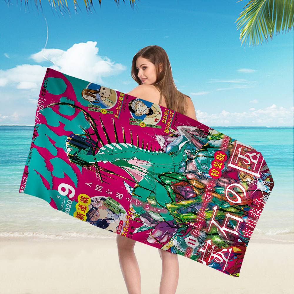 Anime L-Land Of The L-Lustrous Bath Towel Microfiber Soft Water Absorbing Breathable Girl Kids Decorative Cartoon Beach Towel