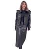 2024 Autumn Women's Motorcycle Short Leather Jacket & Long Dress Two-Piece Set