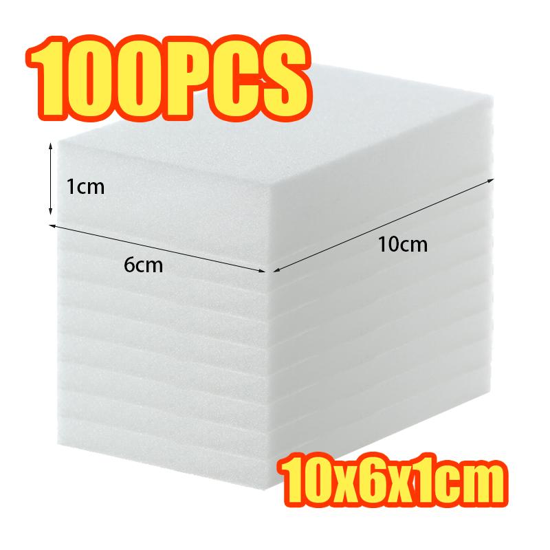 100 Pcs/Lot Melamine Sponge Magic Sponge Eraser Melamine Cleaner for Kitchen Office Bathroom Home Nano Cleaning Sponges 10x6x1cm