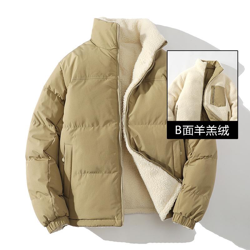 [Double-sided Wear] 2025 Winter New Japanese Double-sided Lamb Wool Cotton-padded Jacket for Teenagers Outdoor Trendy Brand Cotton-padded Jacket