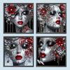 4pcs Women 5D DIY Special Shape Crystal Partial Diamond Painting Kit Home Decor